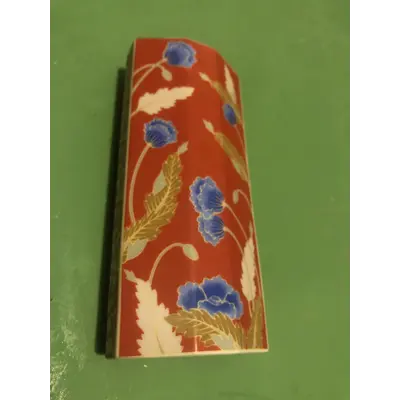 Orange and Blue Floral Vase