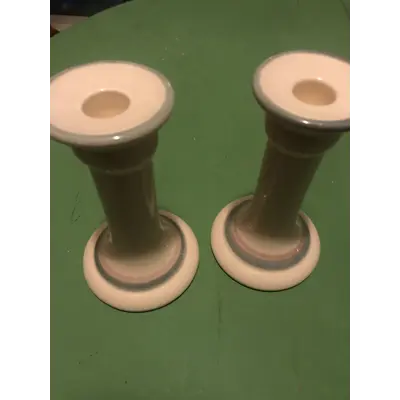 Striped Candlesticks Pair