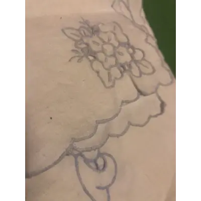 Embroidered Light Blue and White Linen Set