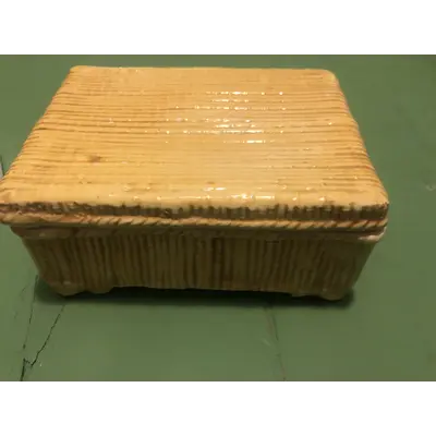 Basket Weave Lidded Rectangular Trinket Box