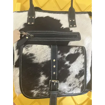 Large black/white tote