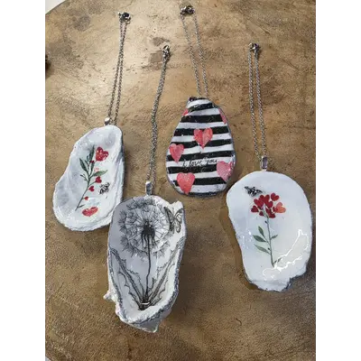 Small Decoupage shells on chain