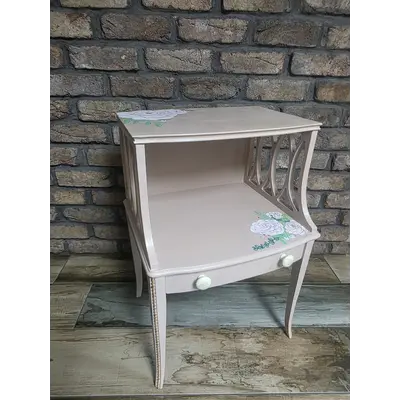 Handpainted Floral End Table