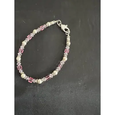 Bracelet sterling silver, Swarovski crystals heart clasp