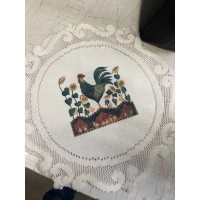 Rooster doilies