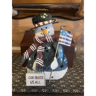 God bless America snowma