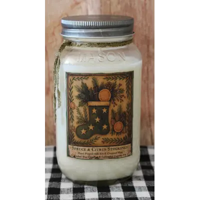 206 Stocking-Spruce&Citrus-Herbal Star Candle 24 oz Jar