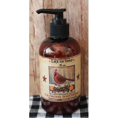 202 Cardinal-Cranberry Spice Simmer-Herbal Star Candle 8 oz Soap