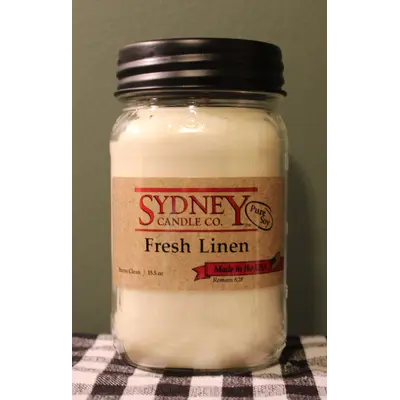 153 Fresh Linen- Sydney Candle 15.5 oz Jar