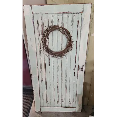 Two tone door with Grapevine wreath