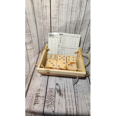 Yardzee & Farkle Game Set w/ Cedar Basket