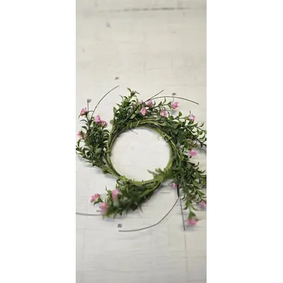 Pink Spring Floral Candle Ring 5.5"