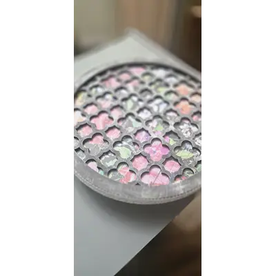 Lattice Tray Round Candleholder Floral