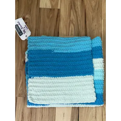 Crochet Blanket + Lovey Shades of blue