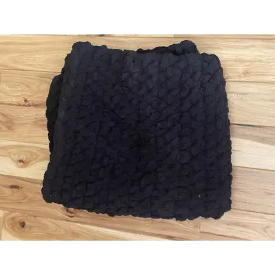 Super Chunky Finger Crochet Black Blanket