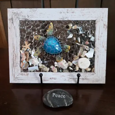 5x7 Blue turtle seascape