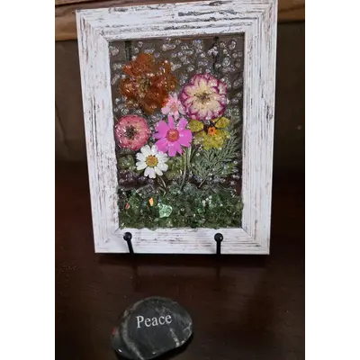 5x7 Pink and yellow roses dried.flower picture