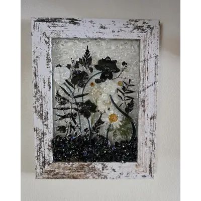 5x7 Blk/white floral picture