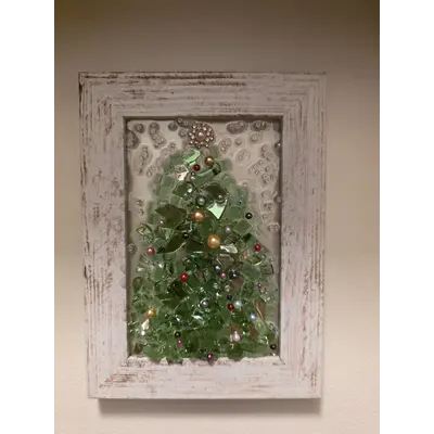 4x6 Green glass xmas tree