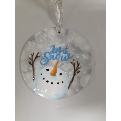 4" 'Let it snow' ornament