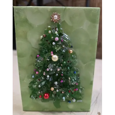 5x7 green xmas tree shelf sitter