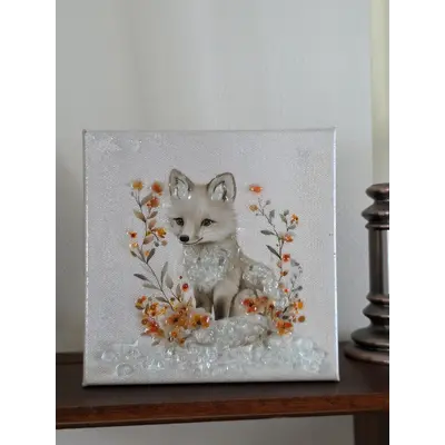 6x6 Winter Fox shelf sitter