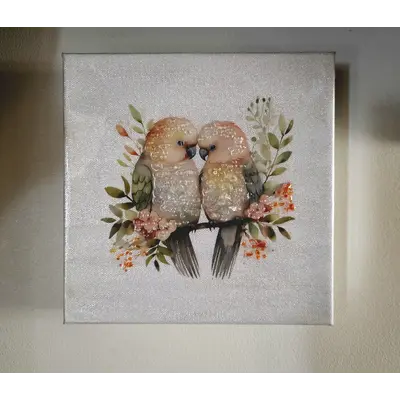 8x8 Love bird picture w/sawtooth hanger