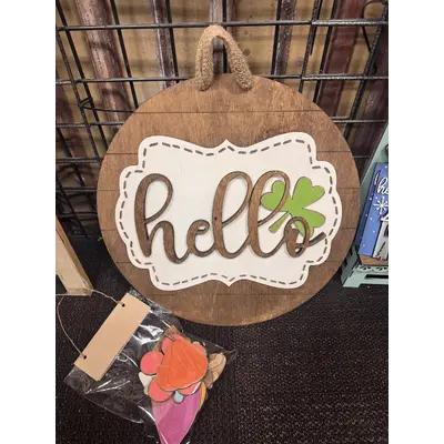 Interchangeable hello doorhanger