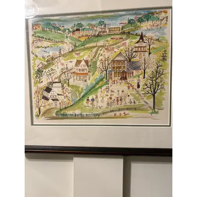 Watercolor painting by Virginia Ann Holt the Shadyside School Welcomes Spring