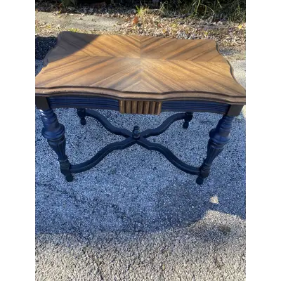Side table, black blue wood