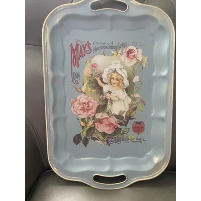 Tray with flower seed picture green