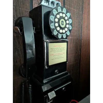 3 coin pay phone with push buttons