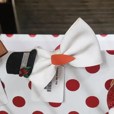 Sparkly Snowman Hair Clip