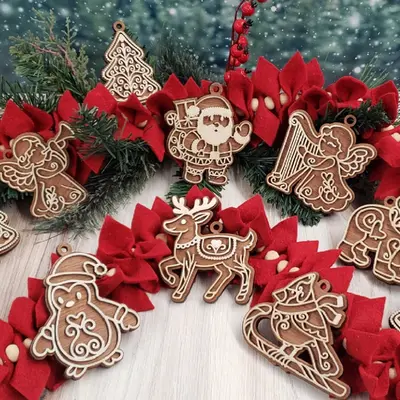 Wooden Gingerbread Character Ornaments, Assorted Styles $10 each