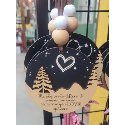 Sky Memorial Ornament, Double Heart