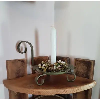 Green stand with candle ring and candle