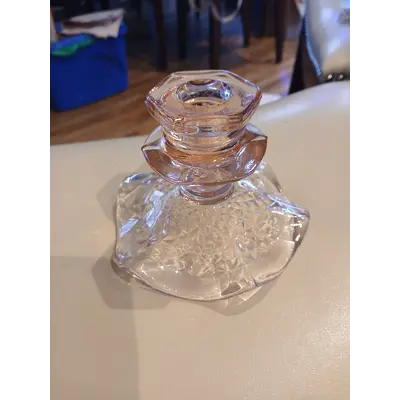 Vintage Imperial pink glass candle holder