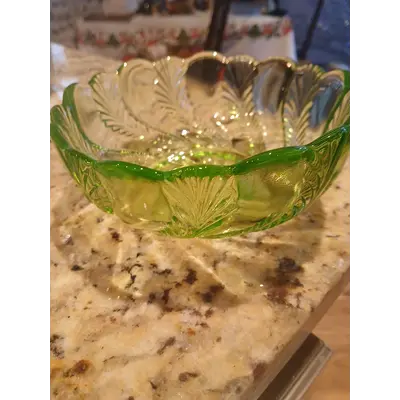 Green vintage eapg glass bowl