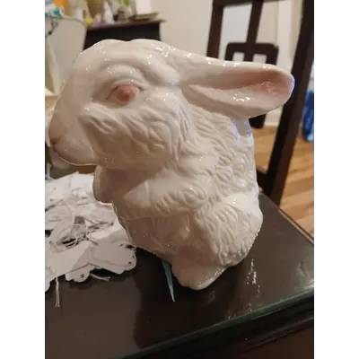 Vintage cottontail collection painted porcelain rabbit/ rare'95