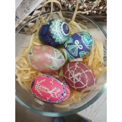 Vintage Pysanka eggs handpainted