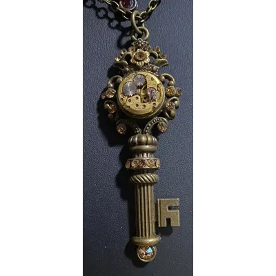 Gold Watch Movement Crystal Key