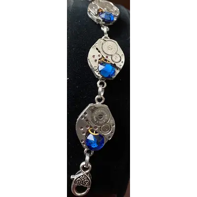 Blue Crystal watch movement Bracelet