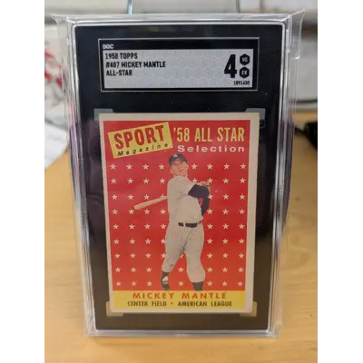 1958 Topps #487 Mickey Mantle all star SGC 4
