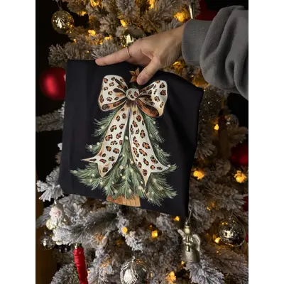 YL Cheetah Print Bow Tee