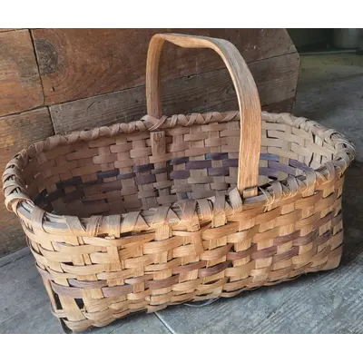Large old gathering basket