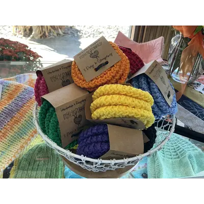 Handmade & Reusable Dish Scrubbies - Set of 3 (Various Colors Available)