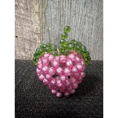 Apple beaded pink and green