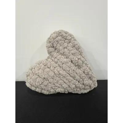 Small Gray Pink Heart Pillow