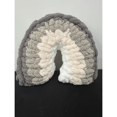 Dark Gray Light Gray Light Pink Rainbow Pillow