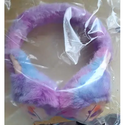 Pink/purple/blue labubu ear muffs/headband